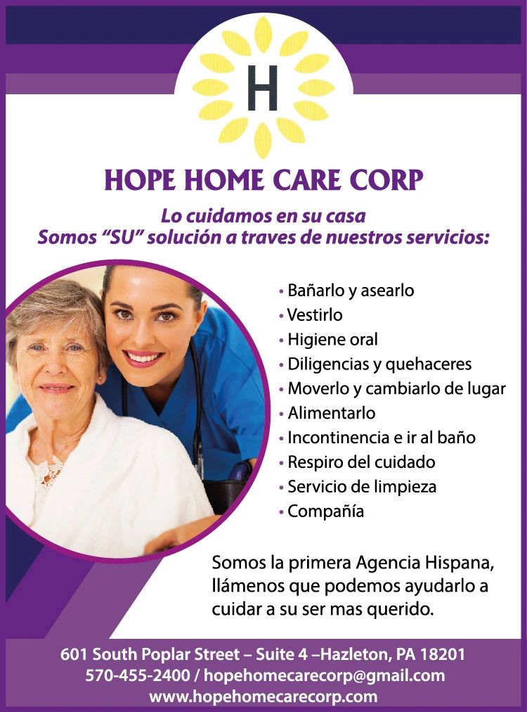 Hope Home Care Corp Spanish services flyer